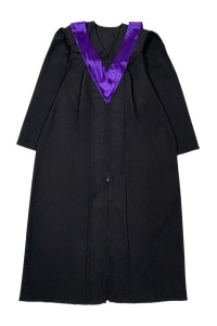 大量訂製黑色畢業袍   設計畢業袍衫身   紫色披肩    畢業袍製造商   設計畢業袍公司   DA607